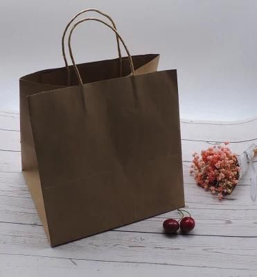 Wholesale Custom Packaging Craft Brown Kraft Paper Shopping Bag Extra Large Kraft Paper Bags for Pizza