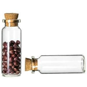 Lanjing Mini Custom Size Clear Drift Bottle Empty Glass Vial with Cork Lid Wishing Bottle
