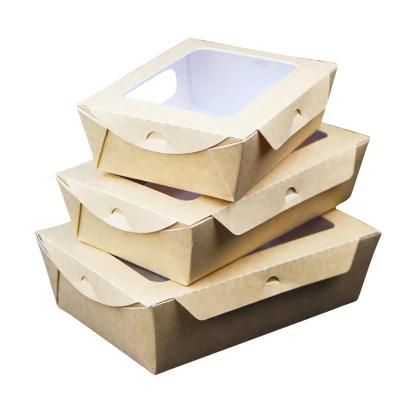 Biodegradable Custom Disposabale Sushi and Salad and Food Packaging Paper Cardboard Box with Visible Window