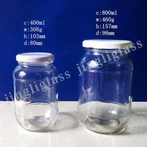 Round Shaped 400ml and 800ml Glass Jar