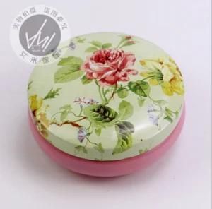 Green Tinplate Box with Oil Painting and Flower Case