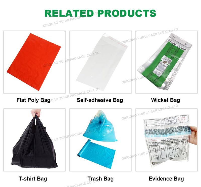 OEM Custom Design Printed Disposable Blue Plastic Trash Bag