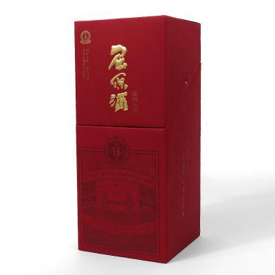 Firstsail Special Design Hot Stamping Luxury Custom Red Paper Cardboard Gift Wine Box Packaging