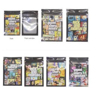 Colorful Matte Black Window Custom Printed Zipper Stand up Aluminum Foil Laminated Mylar Plastic Packaging Bag for Weed