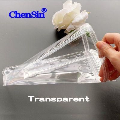 Round Type Customized Double Clear Plastic Zipper Bag Transparent/Color