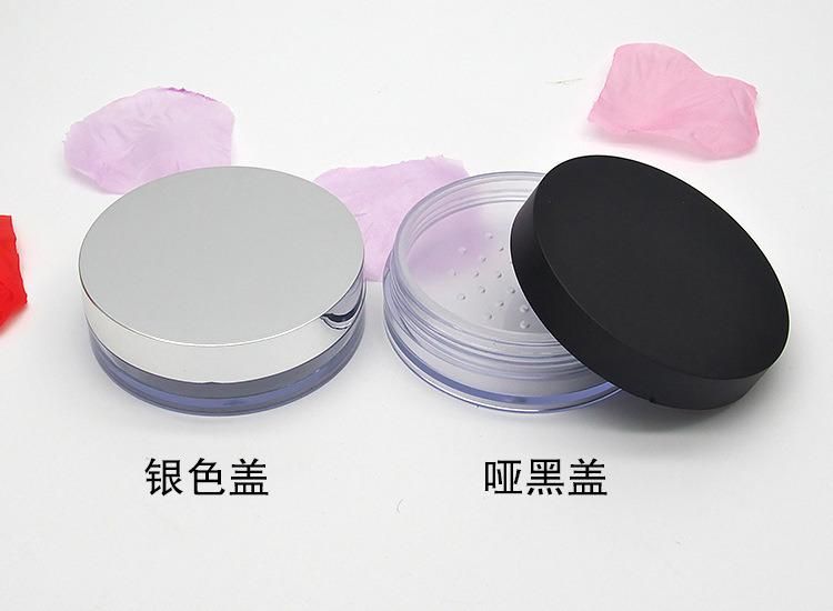 10g Screw Cap Loose Powder Box Empty Box Round Powder Box with Powder Puff Powder Box Packaging Material Plastic Honey Powder Box