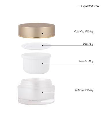5g 10g 15g 30g 50g 100g Round Acrylic Cosmetic Jar for Skin Care