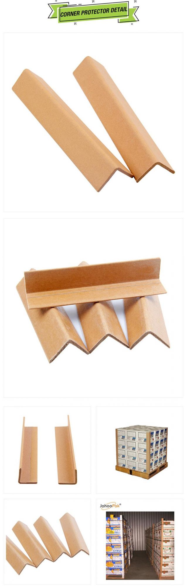 100% Recyclable Kraft Paper Edge Corner Protector for Transportation Packaging