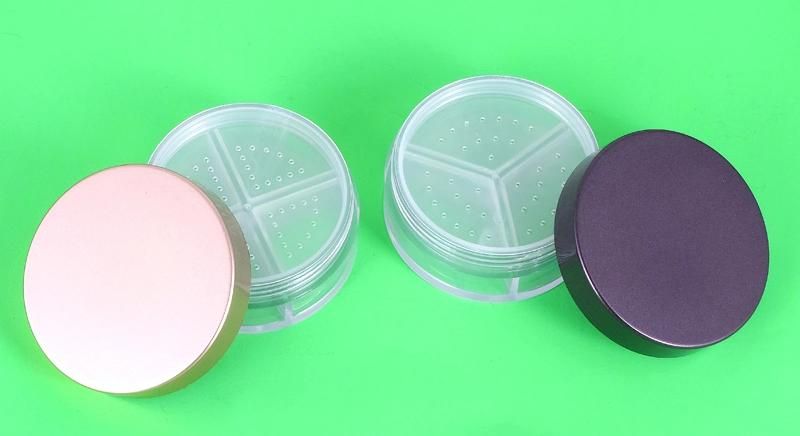 High-Grade Golden Cap Round Loose Powder Eyeshadow Case for Cosmetic Packaging