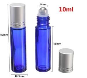 Ssential Oil Roller Bottles Portable 10ml Smooth Glass Roll on Refillable Jar Bottles with Metal Ball