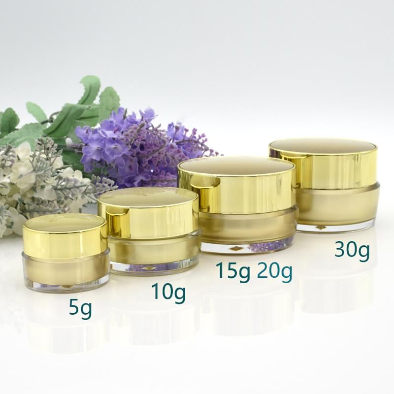 5g 10g 20g 30g White Pink Gold Empty Refillable Cream Acrylic Jar Plastic Cosmetic Packaging Bottle for Makeup Product
