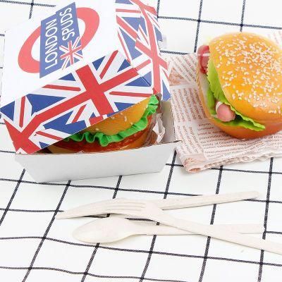 Custom Disposable Fast Food Restaurant Hamburger Snack Food Packing Paper Box with Eco-Friendly