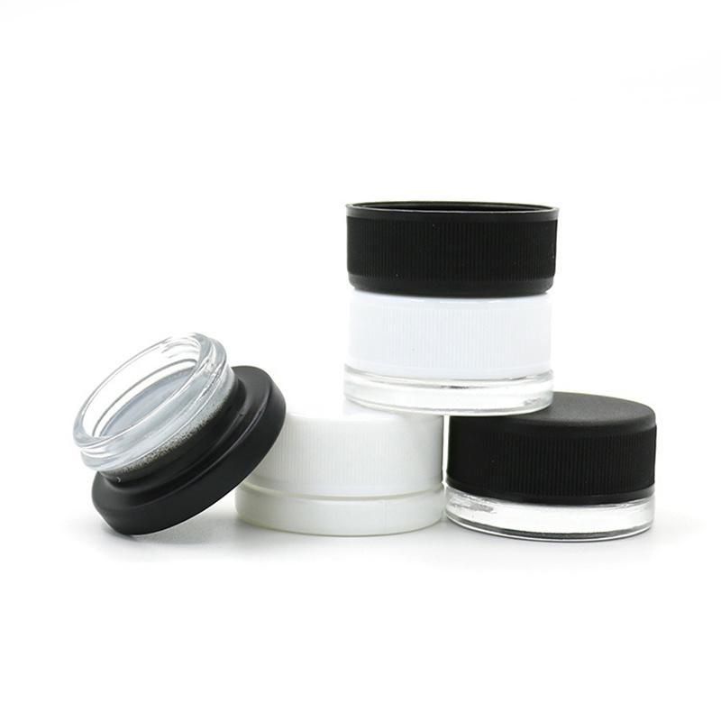 Small Smaple Cr Balm Jars 9ml Metal Square Glass Jar Proof Concentrate Containers with Resistant Lids