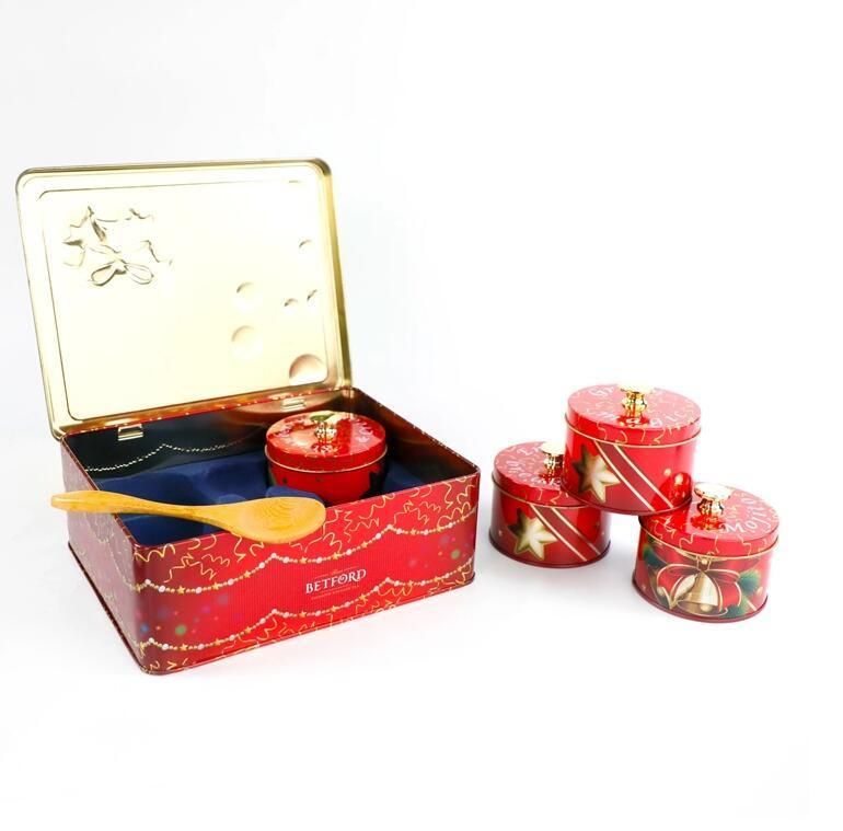 Custom New Small Gift Rectangular Round Metal Tin Box for Tea Package