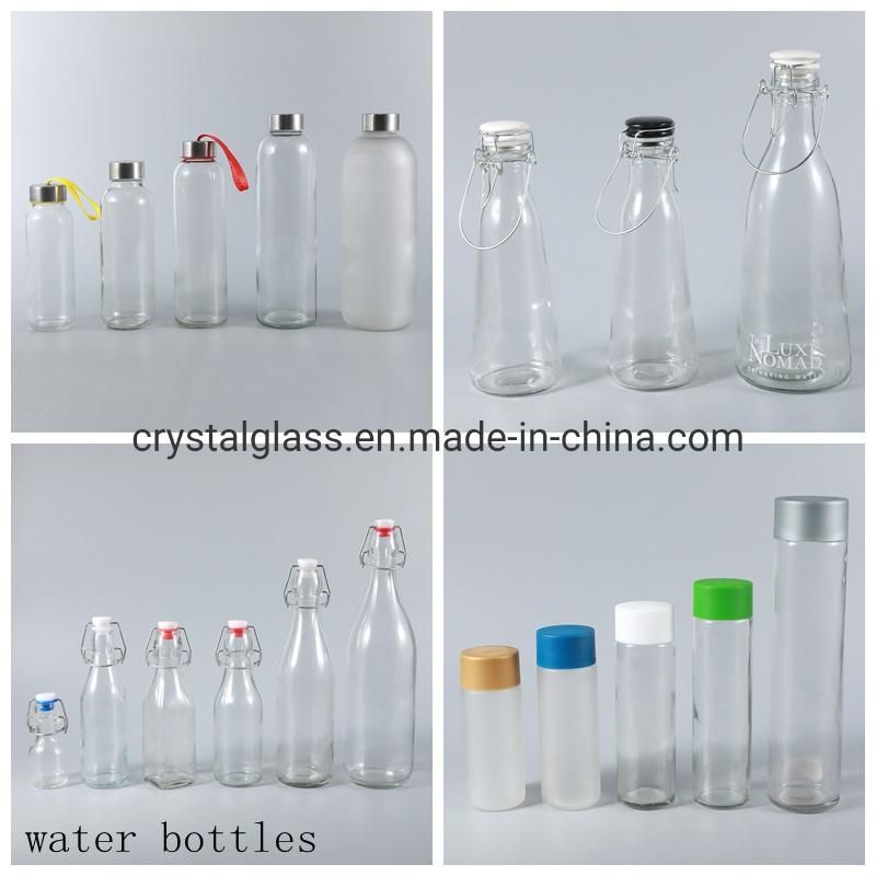 OEM Printing Acceptable Voss Glass Beverage Bottle 300ml 400ml 500ml