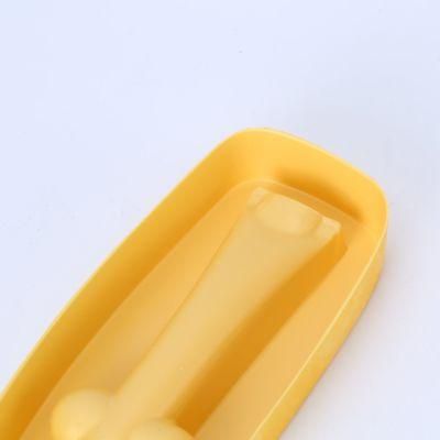 Customized Yellow PS Flocking Blister Tray for Eye Cream Packaging