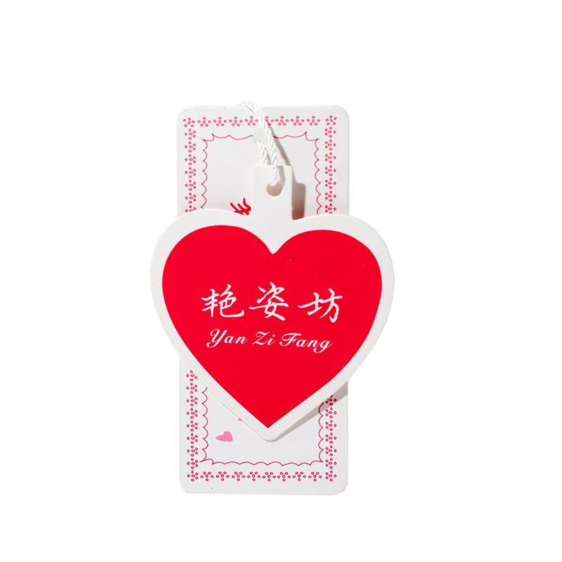 Wholesale Custom Heart-Shape Paper Swing Tag Garment Hangtag