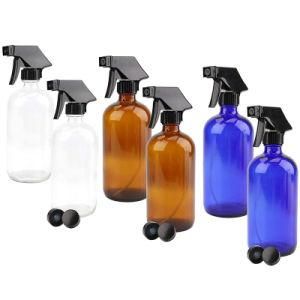 Custom Clear Amber Round Silicone Sleeve Glass Spray Bottle 500ml with Trigger Spray Top