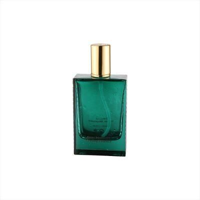 50g 100g Rectangle Shape Glass Cream Jar Custom Green Color Cosmetic Packaging