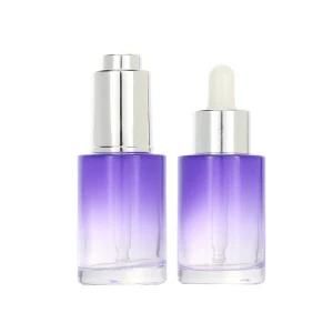 Clear Matt Cosmetic Dropper Bottle 30ml Flat Shoulder Glass Dropper Bottle with Packing Box for Essential Oil