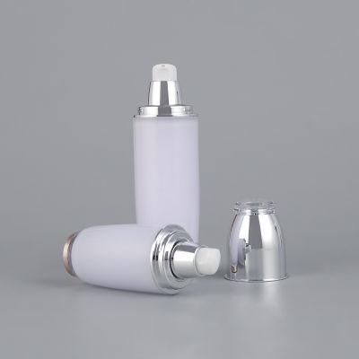 Shinly Sliver Pump Sprayer 30ml 60ml Circle Bottle Matte Look Plastic Perfume Lotion Bottles for Cosmetic