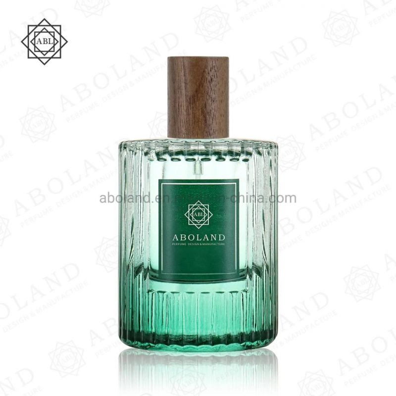 Wholesale Short Cylindrical Glass Perfume with Wooden Lid