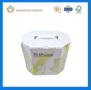 Custom Printed Corrugated Cardboard Boxes for Milk Packing (with Plastic Handle)