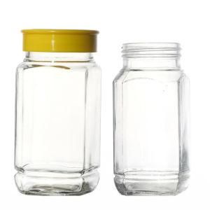 Kitchenware High Quality Container with Lid Clear Square Customize Food Glass Jar 670ml