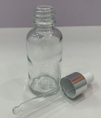 50ml 30ml 10ml Round Bottle Packaging Clear Glass Bottle for Cosmetic Essential Oil
