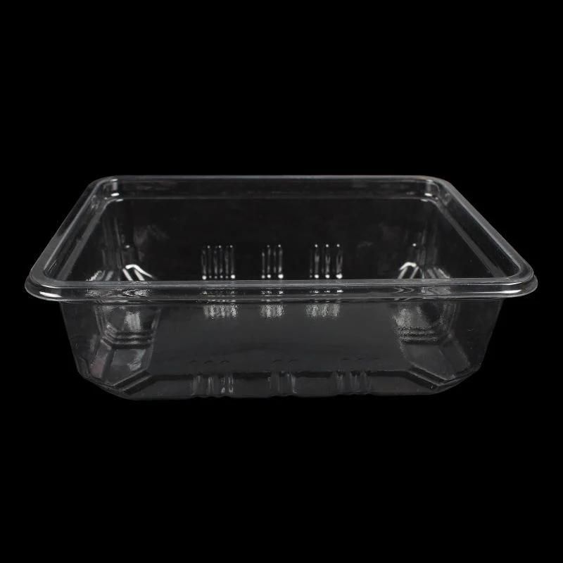 Custom black clear disposable PET fruit container plastic fresh fruit and vegetable packaging tray