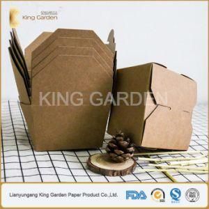 Disposable Kraft Brown Paper Take Away Food Container for Fast Food