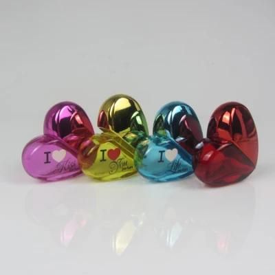 Empty Shiny Red Heart Shaped Glass Perfume Bottle 30ml