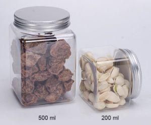 500ml Square Pet Plastic Jam Jar Dry Fruit Jar Aluminum Lid
