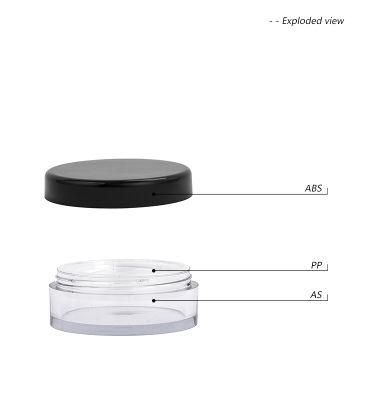 5g Clear Round Loose Powder Cosmetic Jar with Sifter