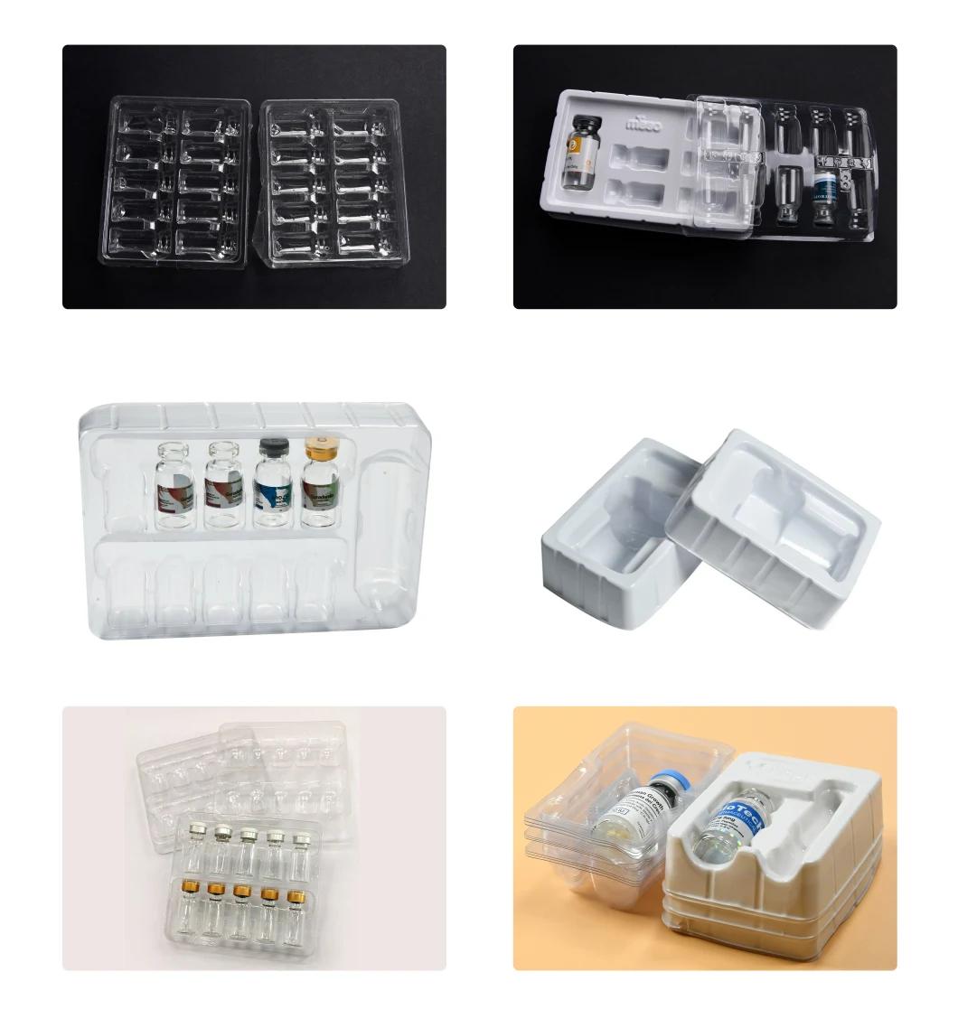 Custom Vacuum Formed Plastic Tray Medicine Bottle Blister Packaging 2ml 3ml 10ml Plastic Vial Tray