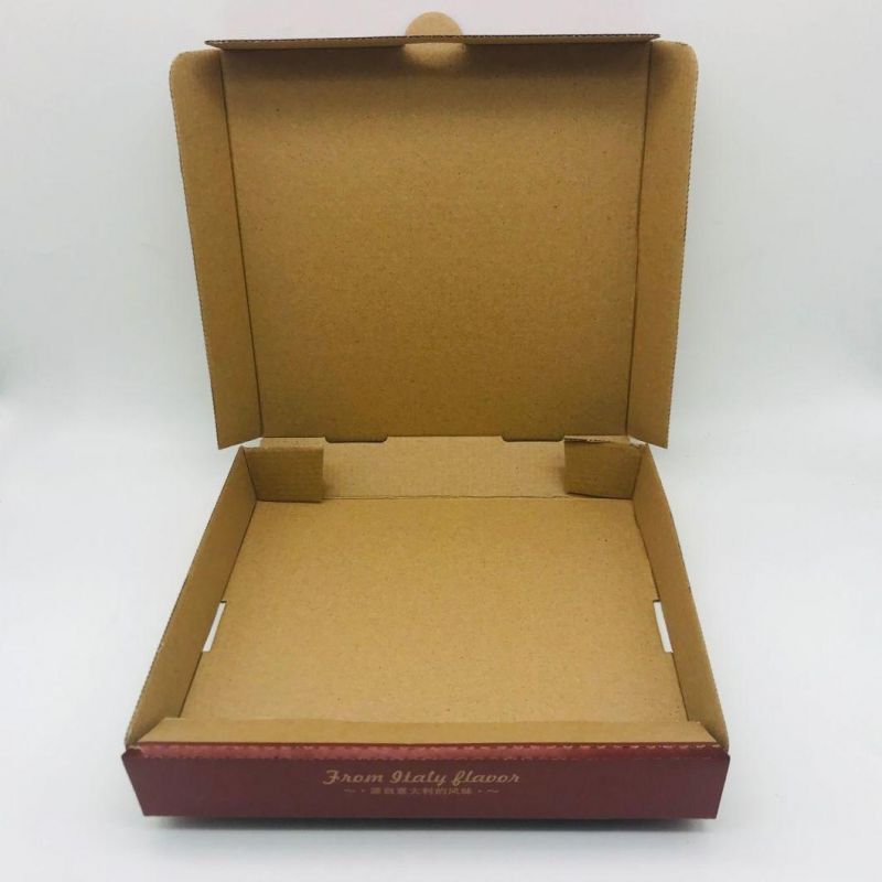 Food Grade Flute Corrugated Custom Printed Size Caja PARA Pizza Design Cardboard Carton Pizza Box
