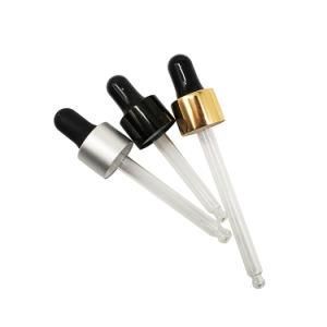 24-400 Black Glass Dropper Assembly with Metal Aluminum Cap for Essential Oil Bottle