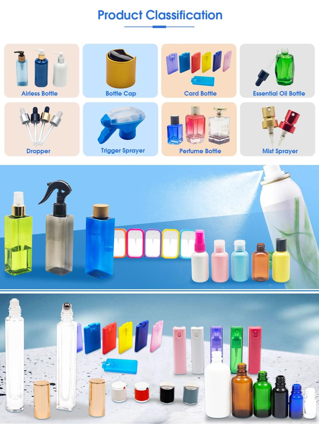 5ml 10ml 20ml 30ml 50ml 100ml Amber Square Glass Bottle with Cover for Personal Care Product