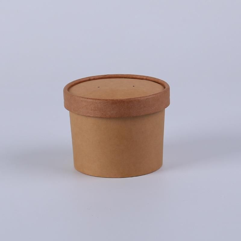 Disposable Take Away Kraft Salad Paper Bowl with Pet Lid Kraft Salad Bowl