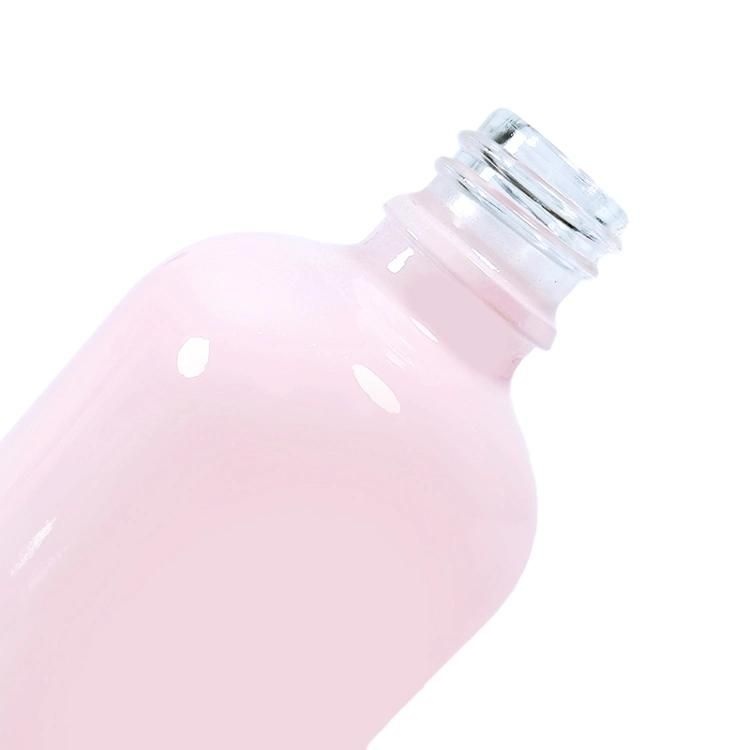 Attractive Design Gradient Pink Round 30ml 50ml Essence Oil Bottle Cherry Blossom Powder Glass Dropper Bottle