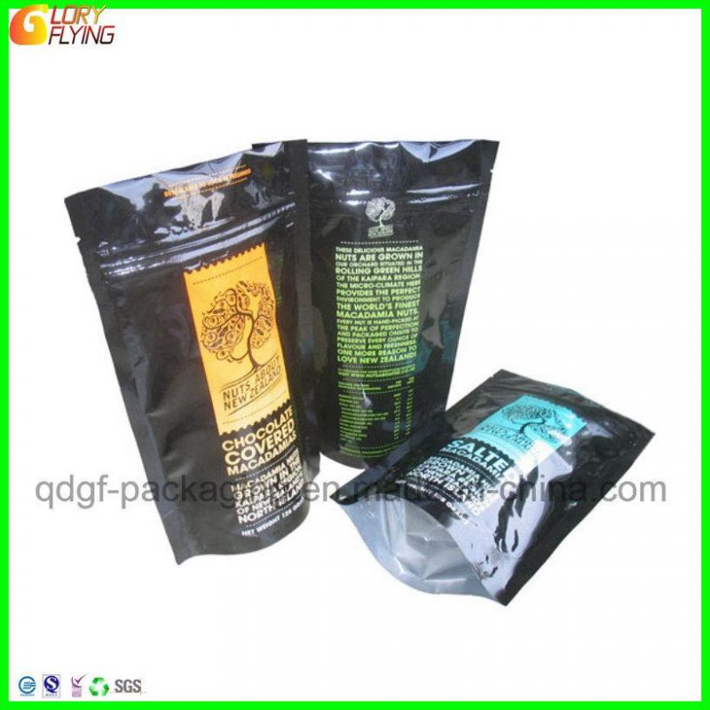 Aluminum Foil Stand up Zipper Plastic Bag for Nuts, Chocolate, Food Packaging