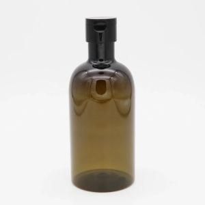 400ml Long Neck Pet Plastic Cosmetic Round Shampoo Bottle with Flip Cap
