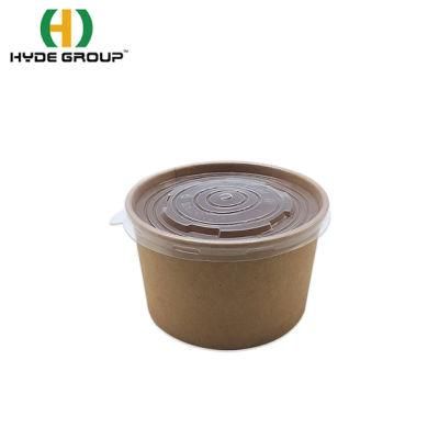 Paper/Plastic Lids Kraft Paper Soup Bowls/Cups Factory Supplies with Customized Logo