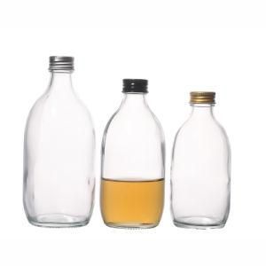 280ml 350ml 500ml Round Shape Metal Lids Clear Customize Glass Bottles with Lids Manufacturers
