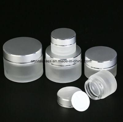 30g 50g Modern Frosted Glass Cream Jar in Customized Packing