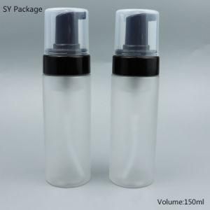 150 Ml Plastic Pet Facial Cleaning Foam Pump Bottle with Black Soap Pump