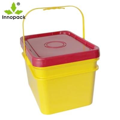 Food Grade Rectangle 20L Empty Bucket with Lid and Handle 5 Gallon Plastic Bucket Dog Food Bucket