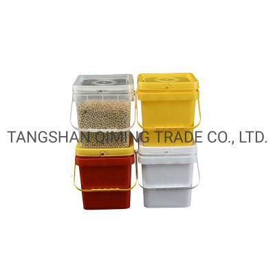 Wholesale Food Grade Square Rectangle Plastic Buckets Storage Cubitainer with Lid