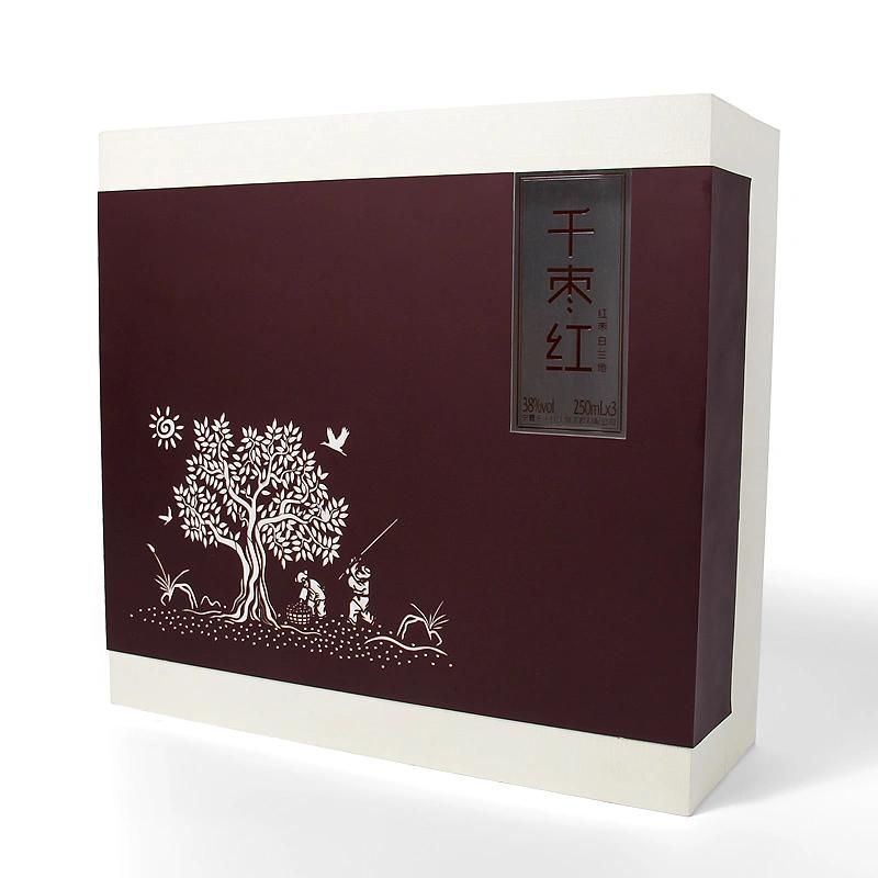 Firstsail Competitive Price Custom Lid and Base Gift Box 2 Bottle Wine Box Packaging