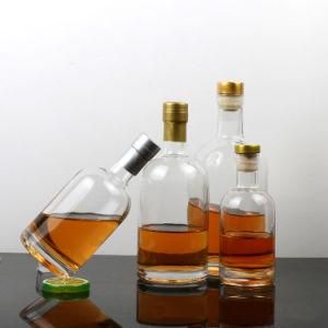 Wholesale Empty Fancy High Flint Glass Custom Logo Vodka Bottles Glass 750ml 75cl Spirit Liquor Glass Vodka Bottles